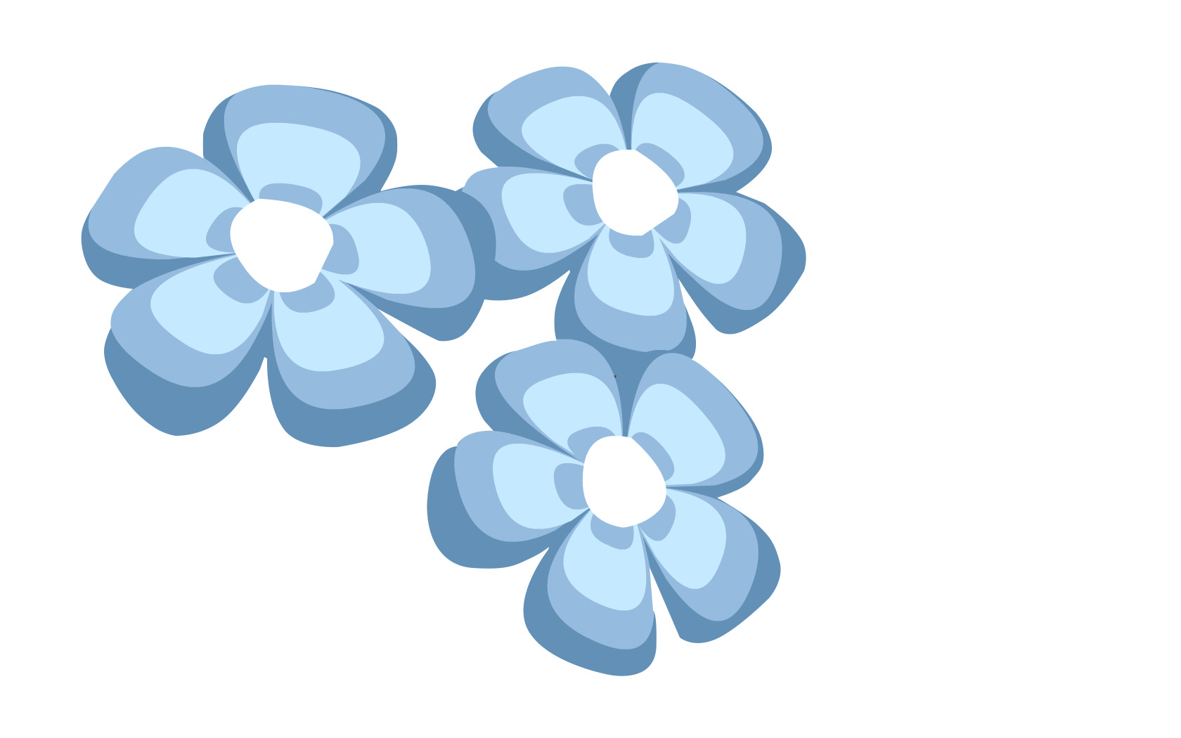 Голубые цветочки на прозрачном фоне